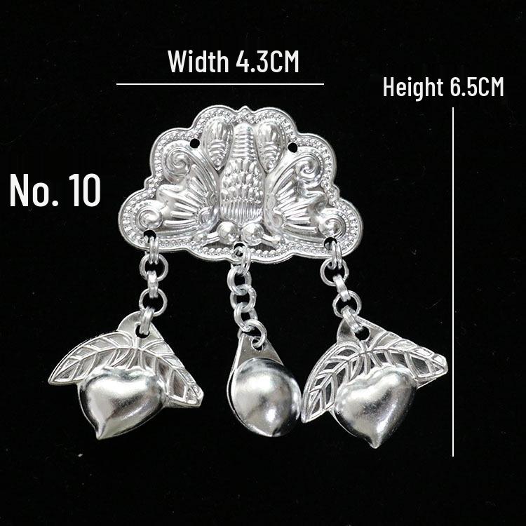 Ethnic Miao Silver Butterfly Pendant with Bells