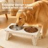 Removable Dog Water Food Bowl Tilted Bracket Elevated Cat Feeder Cat Basin Pet Dining Table Travel