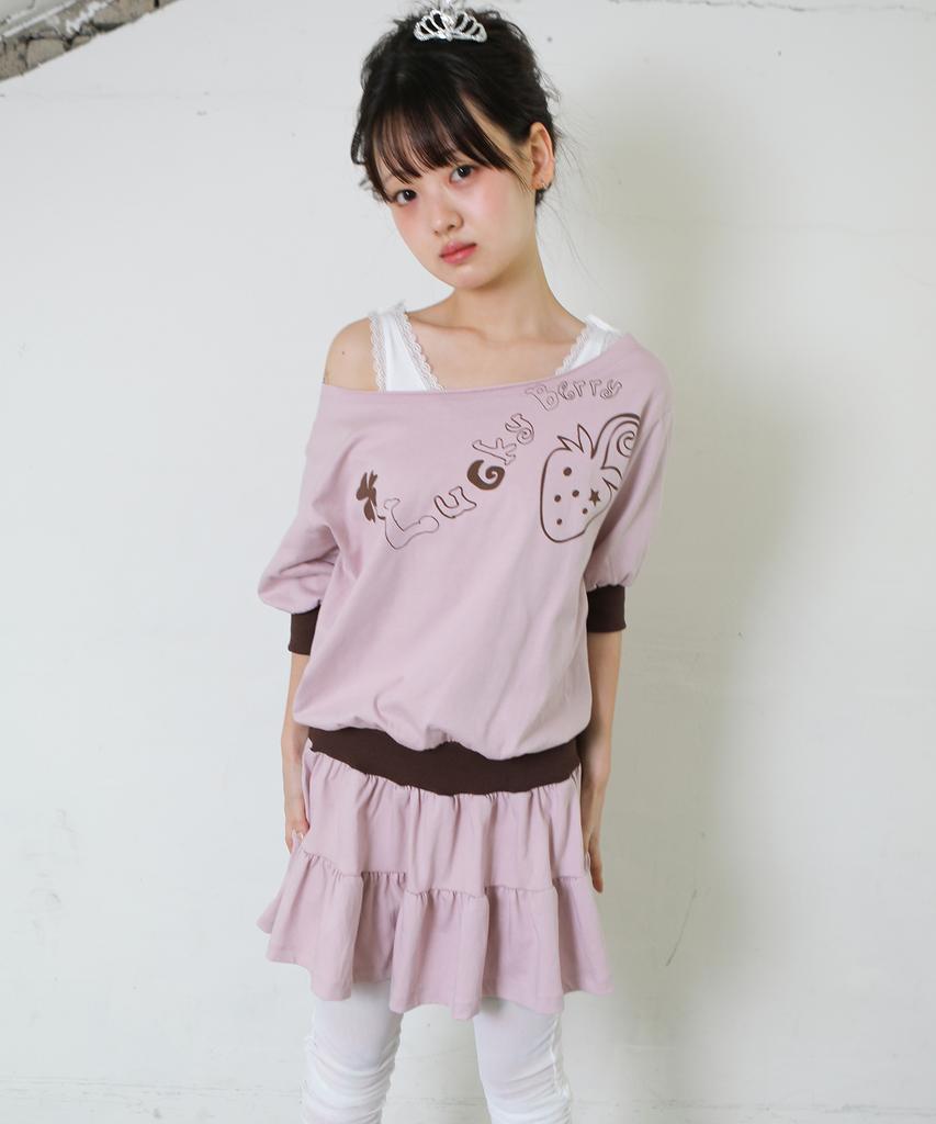Nofficial Noffice Slouch Tiered Mini Dress Pale Pink