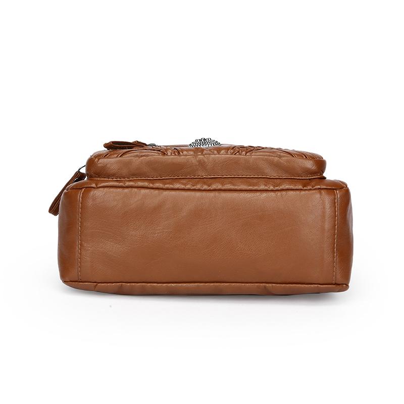 Large Capacity Shoulder Bag Soft Leather Multi-Layer Crossbody Bag for Middle-Aged and Elderly Women's Bag