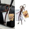 Y2K Braided Rope Bag Pendant High-grade Cute Plush Bear Keychain Pendant With Card Holder Fashion Bag Accessories for Women Girl