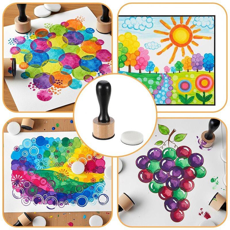 A25F - Für Basteln, Scrapbooking und Kunstbedarf Mini-Tintenmischwerkzeug-Set, 46 Stück Runde Schwämmchen