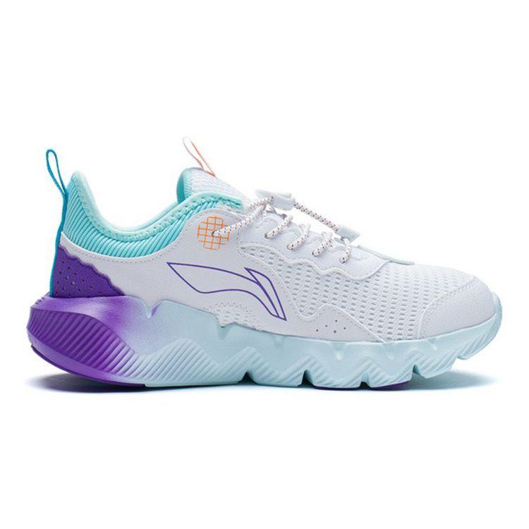 LiNing Lost Shock Absorption Rebound Sports Casual Shoes Kids Sneakers White Purple YKCS072-5