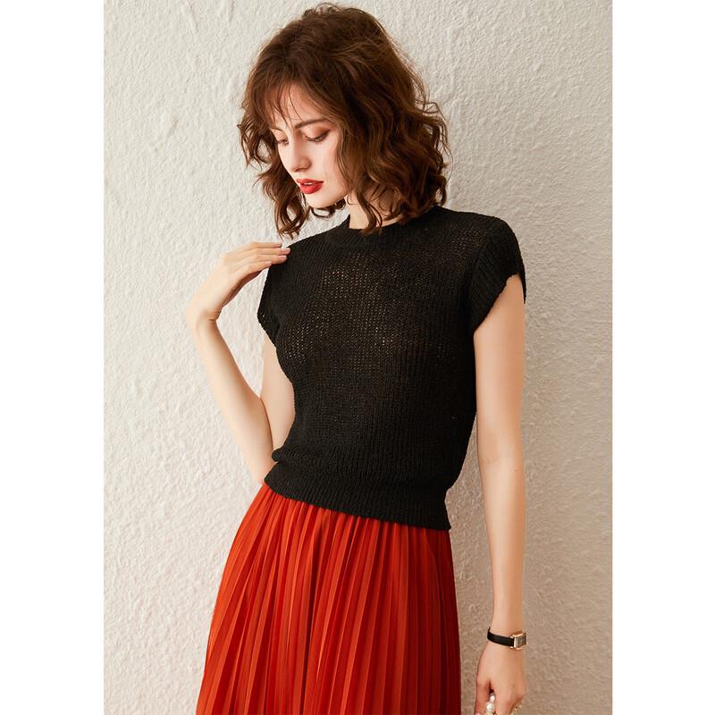 Bailuyu Women s Flutter Sleeve Knit Top XL