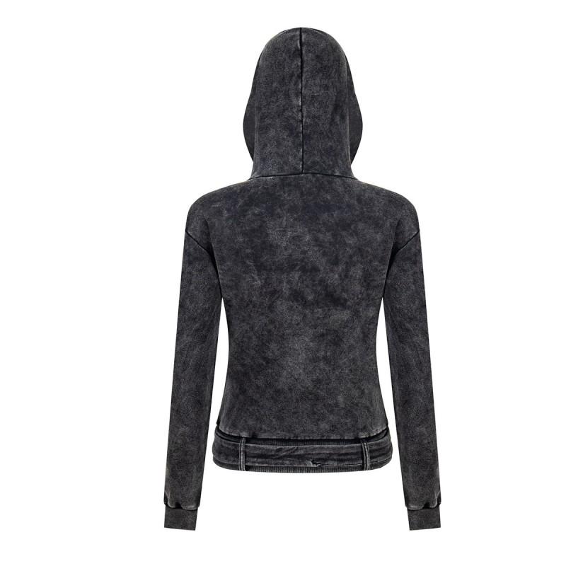American Vintage Washed Hoodie Mens Slim Fit Short Sweatshirt Streetwear Rock Style