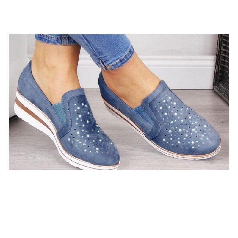 Women'S Slip-On Wedge Shoes - Slip-On Closure Cushioned TPR Sole All-Season Everyday Formal Shoes