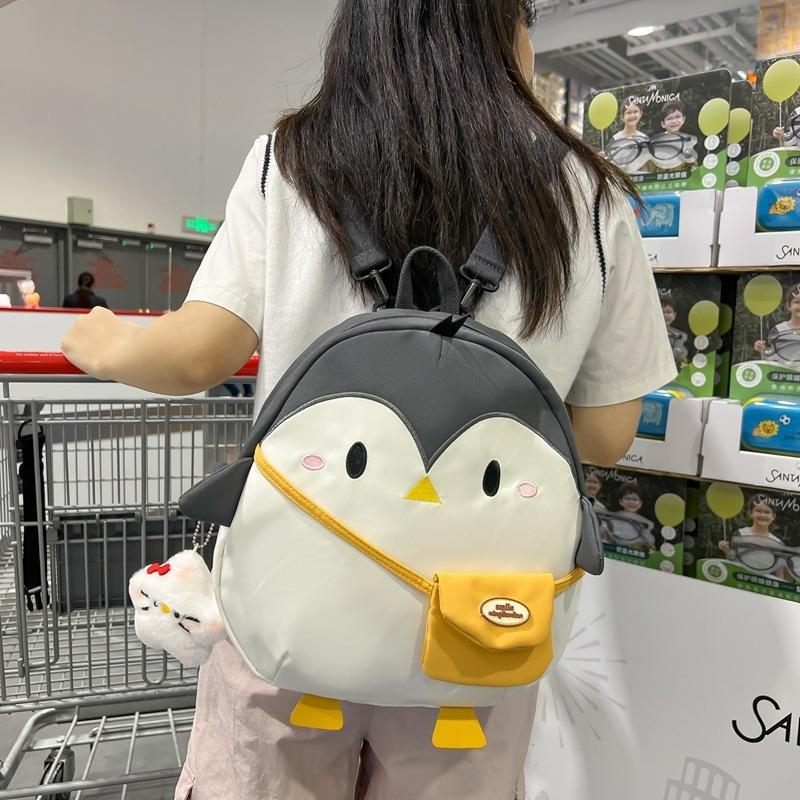 Cute Penguin Backpack Female New Versatile Cartoon Funny Backpack Casual Student Small School Bag