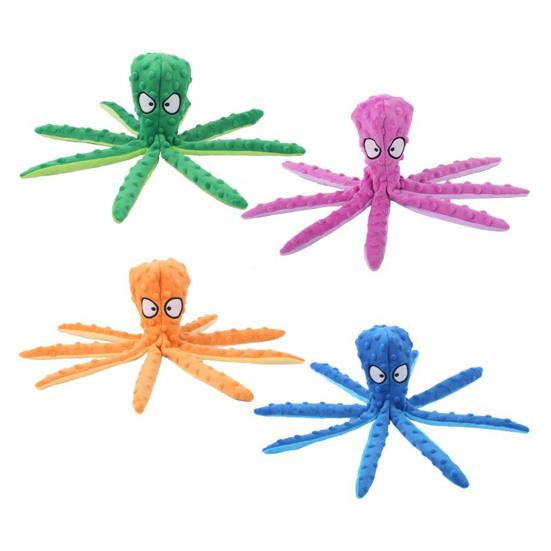 Plush Octopus Dog Chew Toy Small Medium Large Dog Cat Squeaky Stuffed Octopus Doll Indoor Outdoor Stress Relief Interactive Teething Toy Pet Supplies
