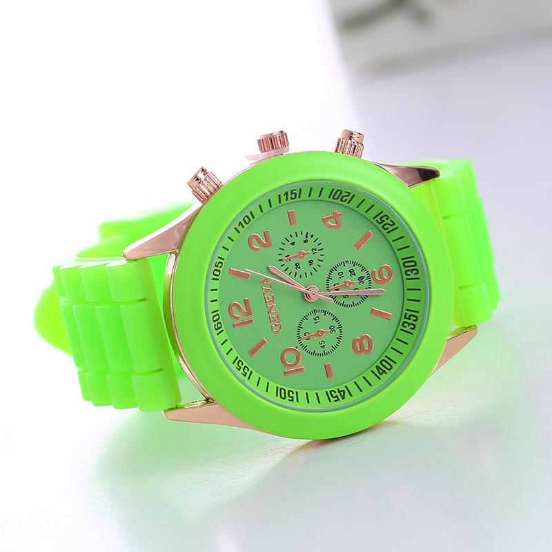 Silicone Watch Fashionable and Beautiful Color Jelly Student Sports Women's Watch