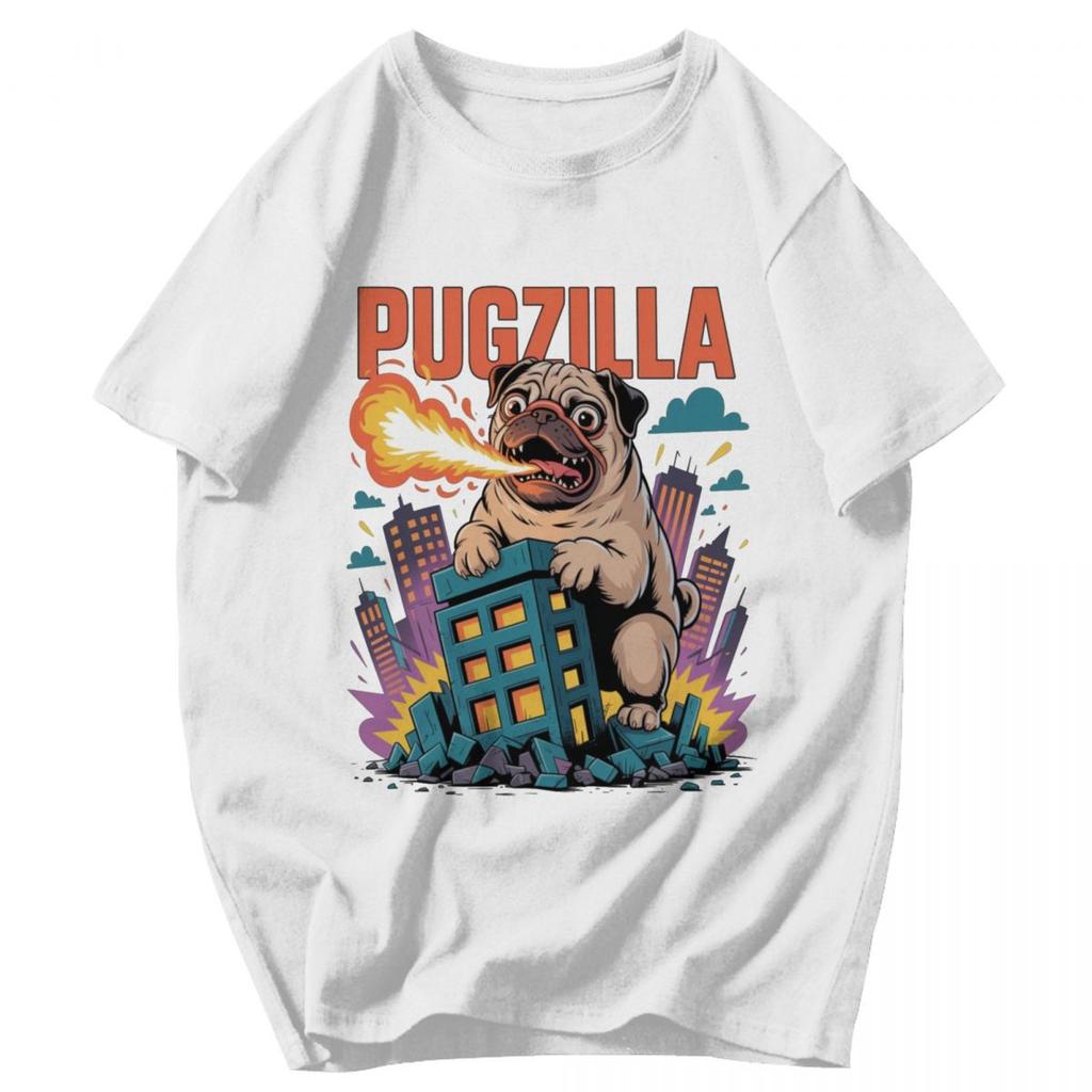 Men T Shirt Pugzilla Dog Lover Funny Japanese Pug Dog Lover Fun Idea Y2K Graphic Short Sleeve Unisex Clothes T Shirts