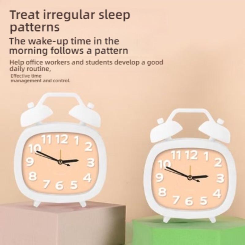 Ultra-quiet Lovely Table Desk Alarm Clock for Kids Children Boys Girls,Red/Yellow/White/Green/Pink