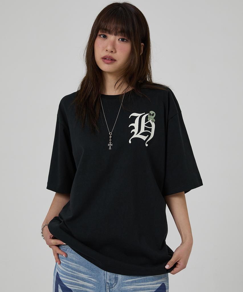 HOODHOOD H Logo Short Sleeve T-Shirt Black