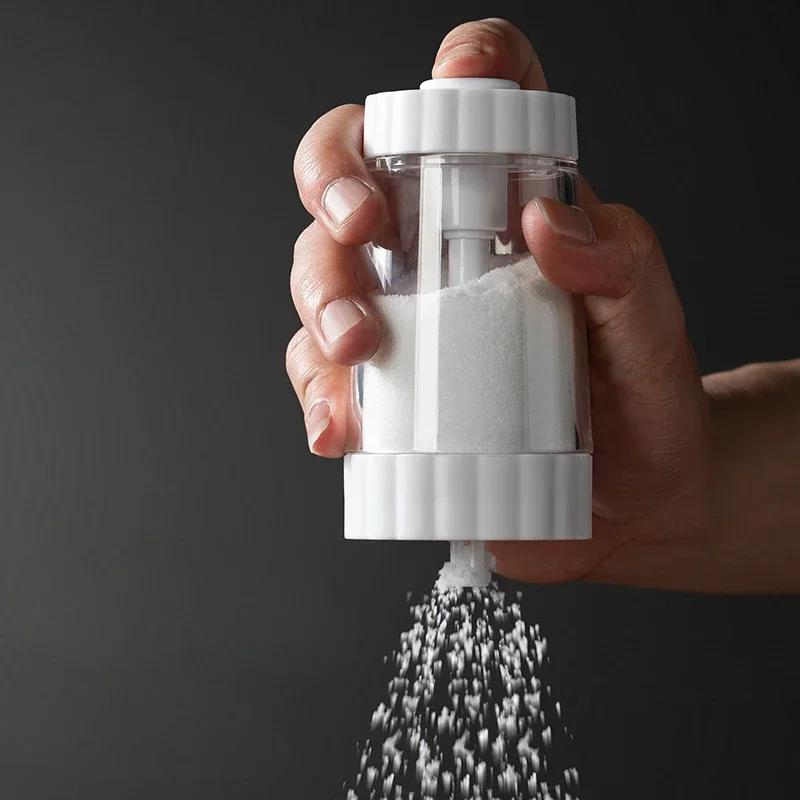 Press-type quantitative salt jar measurement control salt seasoning jar household moisture-proof sealed seasoning bottle