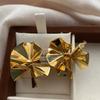 Three-Dimensional Metal Folding Earrings, Stud Earrings, Artistic Personality Retro Light Luxury Fashion Simple Three-Dimensional Niche High-End