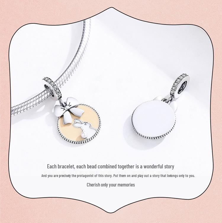 Silver Ziyun Cute Rabbit 925 Sterling Silver Pendant with European and American Style Pearl Jewelry SCC1439