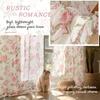 Blumige Voile-Gardinen für Mädchenzimmer, Vintage Bauernhaus Lichtfilternde Sichtschutz-Halbtransparente Leinen-Gardinen für Kinder-Kinderzimmer