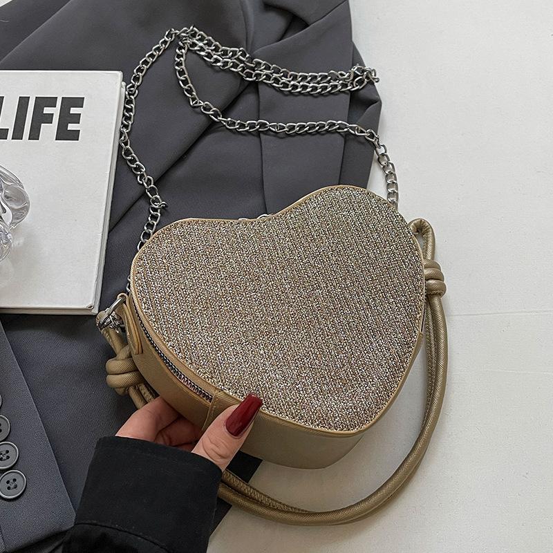 

Блестящая женская сумка в форме сердца, новая модная сумка Love Bag, высококачественная модная сумка через плечо с цепочкой