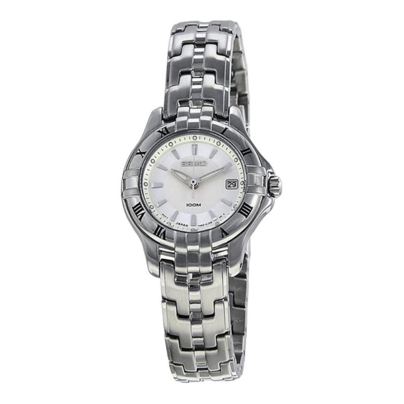 

SEIKO 100 meters waterproof casual Quartz Steel Strap 28mm women s watch white dial SXDA29