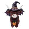 Halloween Highland Cow Resin Figurine Wizard Hat Pumpkin Broom Cattle Statue Sculpture Holiday Party Decoration Ornament