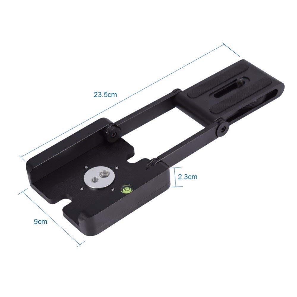 PCATEC Aluminum Pan Head for Folding Pan Head with Quick Release Plate and Tilt Compatible with Olympus DSLR Sliding Track Tripod and Level