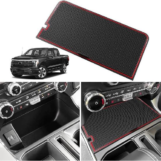 Center Console Organizer Compartment Cover For -2025 Ford F150 Accessories -2025 Lightning XLT PRO Interior Hidden Panel Secret Pocket Lid USB