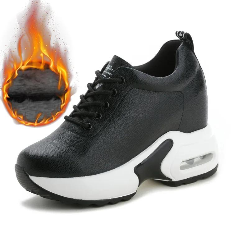 Fashion Classics 8CM Platform Wedge Heels Shoes Genuine Leather Breathable Soft Heel Comfortable Shoes Casual Sneakers Platform Summer