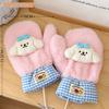 Tengyi 2025 Plush Doll Gloves: Cute, Fleece-Lined, Windproof, Neck-Hanging Mittens for Autumn & Winter Warmth.