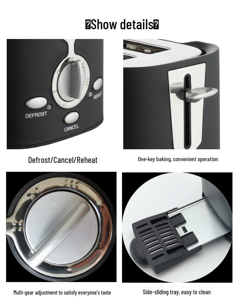 110V Stainless Steel Mini Breakfast Toaster (US Standard)
