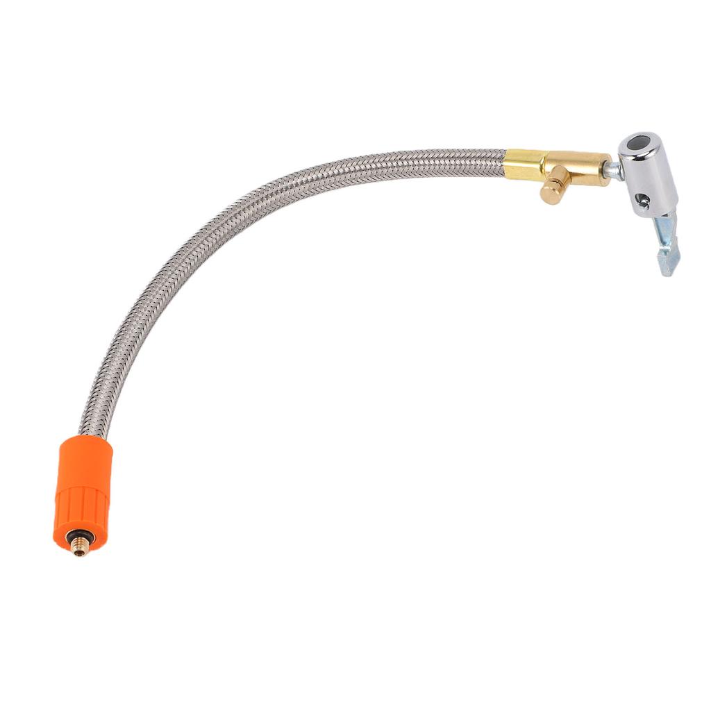 Tire Inflator Hose Adapter 12in Stainless Steel M6 Thread for Car Motorcycle Bike Tire Quick Inflation Deflation