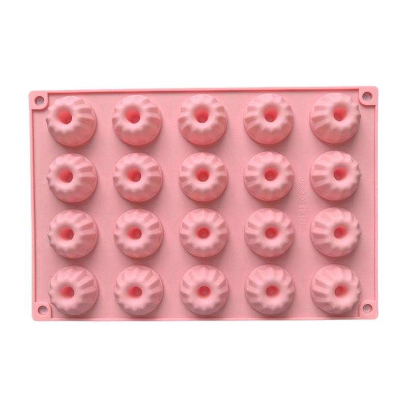 Functional 20 Slot Silicone Miniature Cake Moulds Nonstick Baking Moulds For Cakes Muffins Brownies And Puddings рисовый розовый