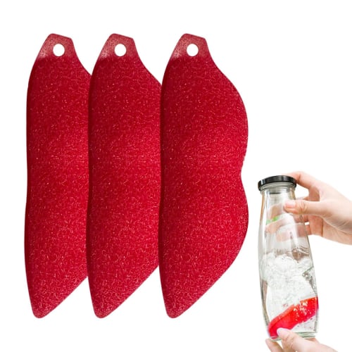 Pea-shaped Bottle Cleaner Brushes for Cleaning the Inside of Narrow-mouth Bottles, Including a Cup Scrubber and a Pea-shaped Bottle Brush. Includes 3