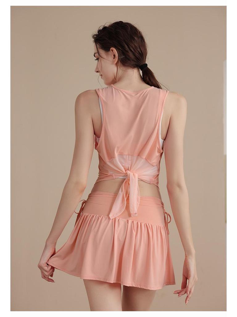 Women's Summer High Waist Yoga Skirt: Breathable, Slimming, Anti-Exposure Tennis Skort