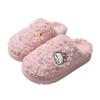 Cartoon cotton slippers autumn and winter bag head indoor home cute simple velvet warm couple slippers