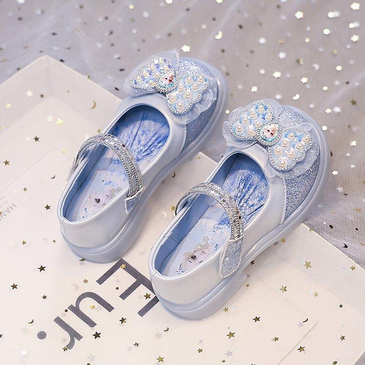 

Детская обувь для девочек, обувь принцессы, весна и осень, новая мода, мягкая подошва, обувь для маленьких девочек, украшенная стразами, детская стеклянная обувь 34 синий