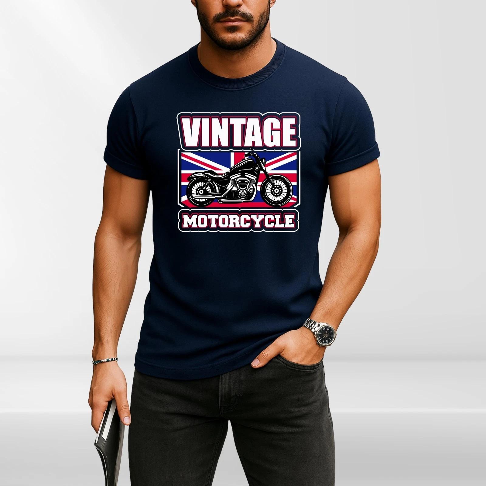 

Vintage Motorcycle T-Shirt | Retro Bike Graphic Tee | Biker Gift | Union Jack De XL