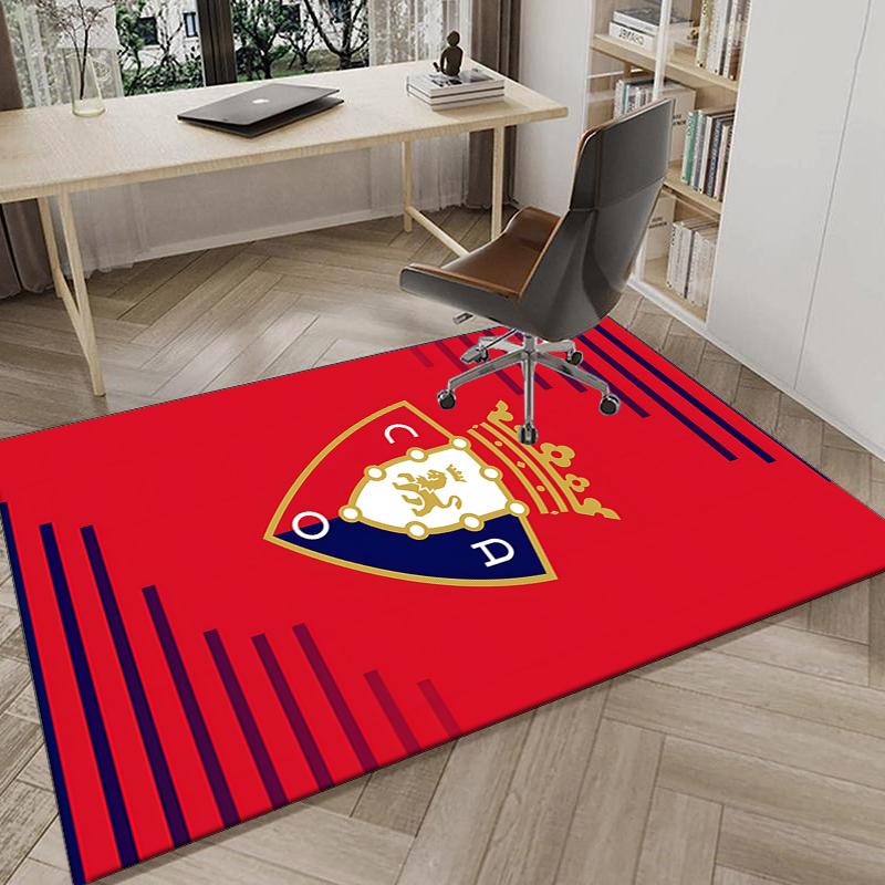 1PC Red Blue Shield Atletico Rug Game Carpet, Floor Mat for Bedroom Living Room Entryway Rug, Home Decor Idea Gift for Christmas birthday