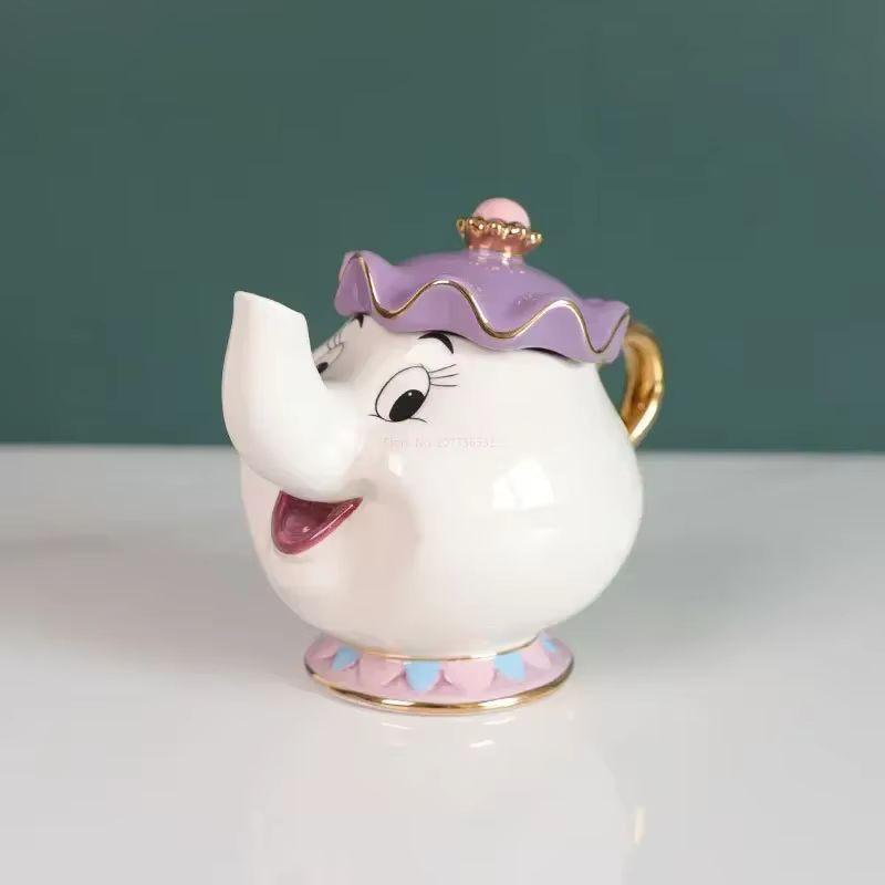 Tekanna Söt Tecknad Skönheten och Odjuret Kaffekannor Mugg Mrs Potts Chip Kopp Te Koppar Kärl Ett Teset Droshipping Skrivbords Present