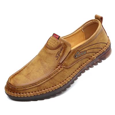 Herren Lederschuhe Lässige Echtlederschuhe Rindensehnensohle Schuhe Rutschfest Abriebfest Lässige Fahrschuhe