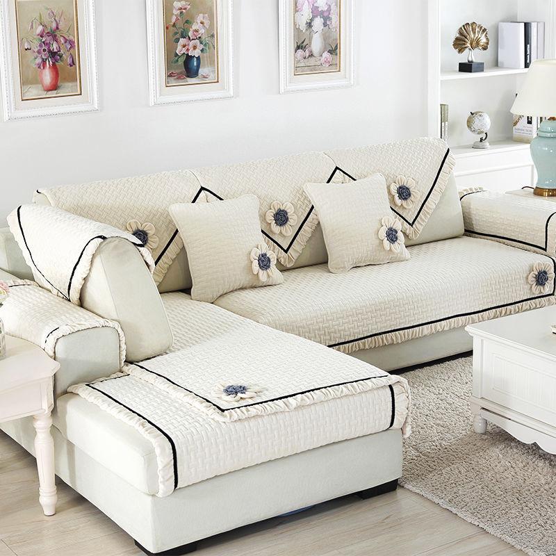 

Новый утолщенный плюшевый диван-подушка, украшение для гостиной, противоскользящее полотенце для спинки, современный минималистский однотонный мягкий чехол для дивана, все включено 70x70cm 1pcs