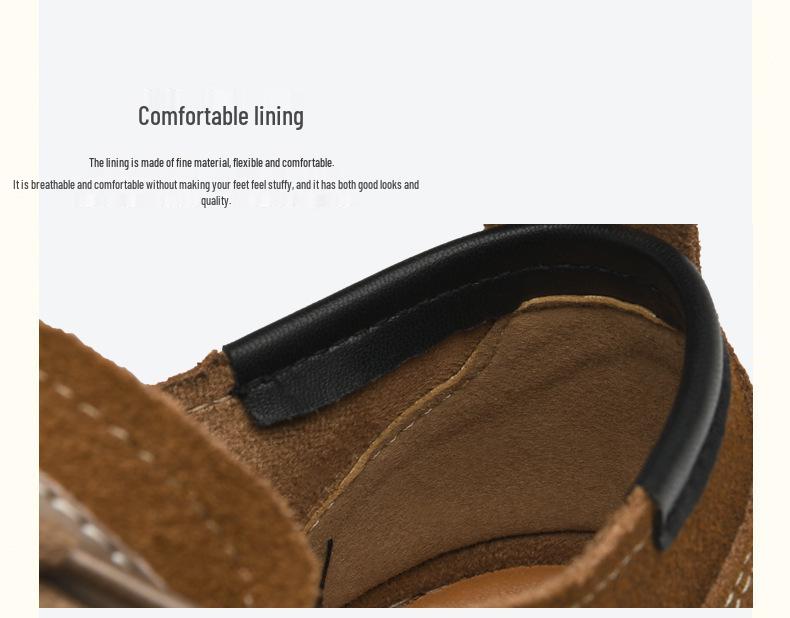 Men's European Suede Lace-Up Casual Shoes with Thick Rubber Soles - New Trendy Style