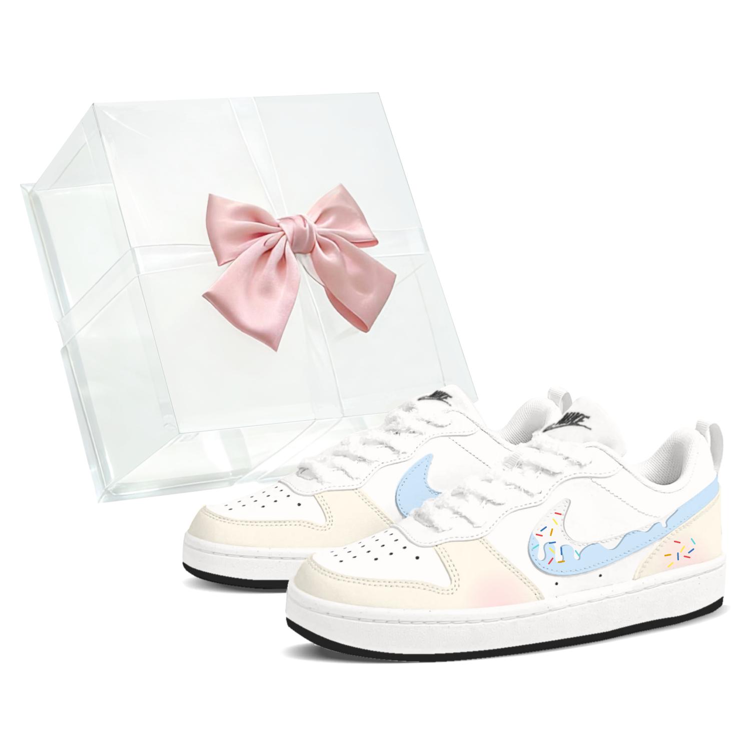 

Nike Court Borough Blueberry Cake Low top Skateboard Shoes Women s Cream Blue DV5456-104(Team1121-) 38.5