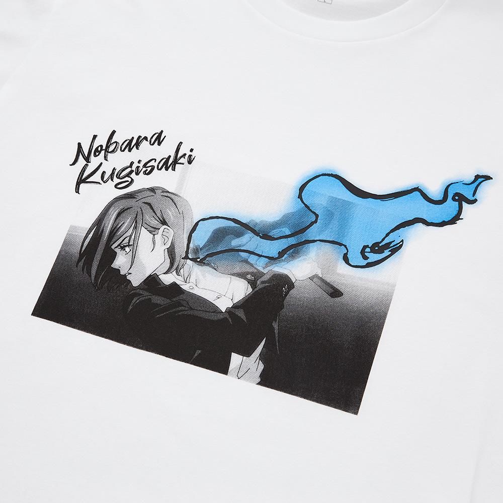 UNIQLO × Jujutsu Kaisen Collaboration Printed Crew Neck Straight Cut Short Sleeve T-Shirt Unisex T-Shirt White 442870-00