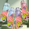 1PC Funny SpongeBob Cartoon Graphic 750ml Color Plastic Sports Water Bottle Leakproof Flip Straw Lid Suitable for Sports Office Home Use