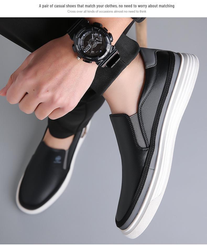 2024 Spring/Summer Men's Soft Leather Slip-On Casual Shoes