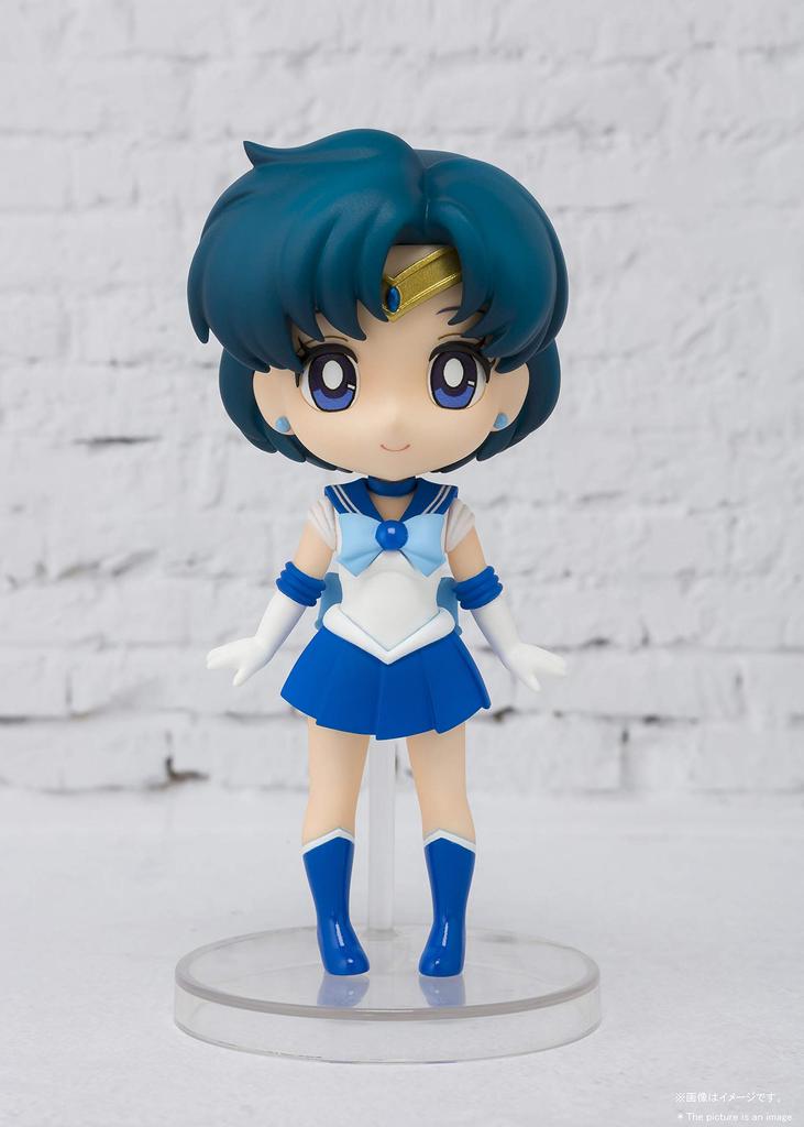 TAMASHII NATIONS Figuarts Mini Pretty Guardian Sailor Moon Sailor Mercury, Approximately 90mm, PVC & ABS Painted Action Figure