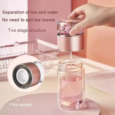 2025 New Creative Tea Separation Double Wall Glass Bottle Tea Water Drinking Cup Tea Infuser Filter For Gifts Travel Office