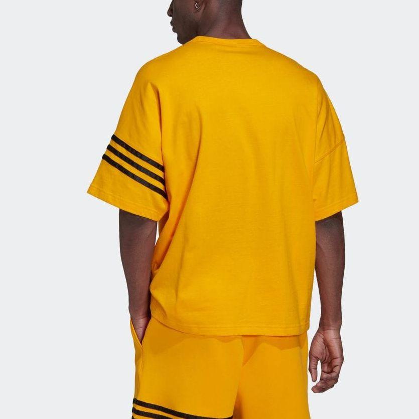 Adidas Originals Adicolor Neuclassics Solid Color Crew Neck Short Sleeve T-Shirt Men Tops Gold HM1877