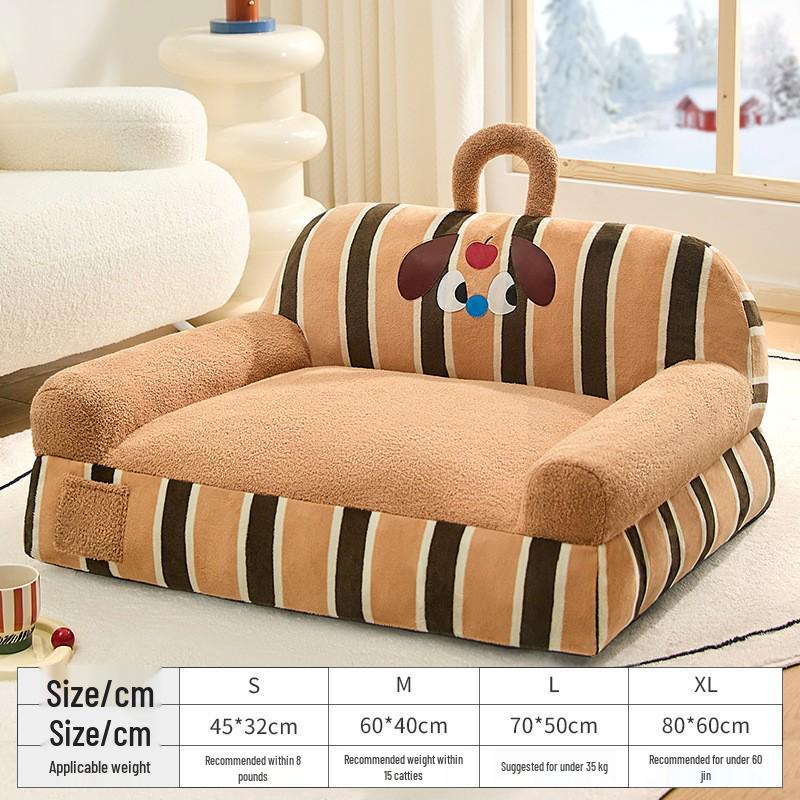 All-Season Washable Dog Bed & Cat Mat - Bichon Sofa Style