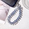 Luxury Universal Durable Portable Fashion Cell Phone Chain with Stones Crystal and Black Stone Strap
