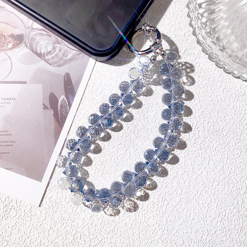 Luxury Universal Durable Portable Fashion Cell Phone Chain with Stones Crystal and Black Stone Strap